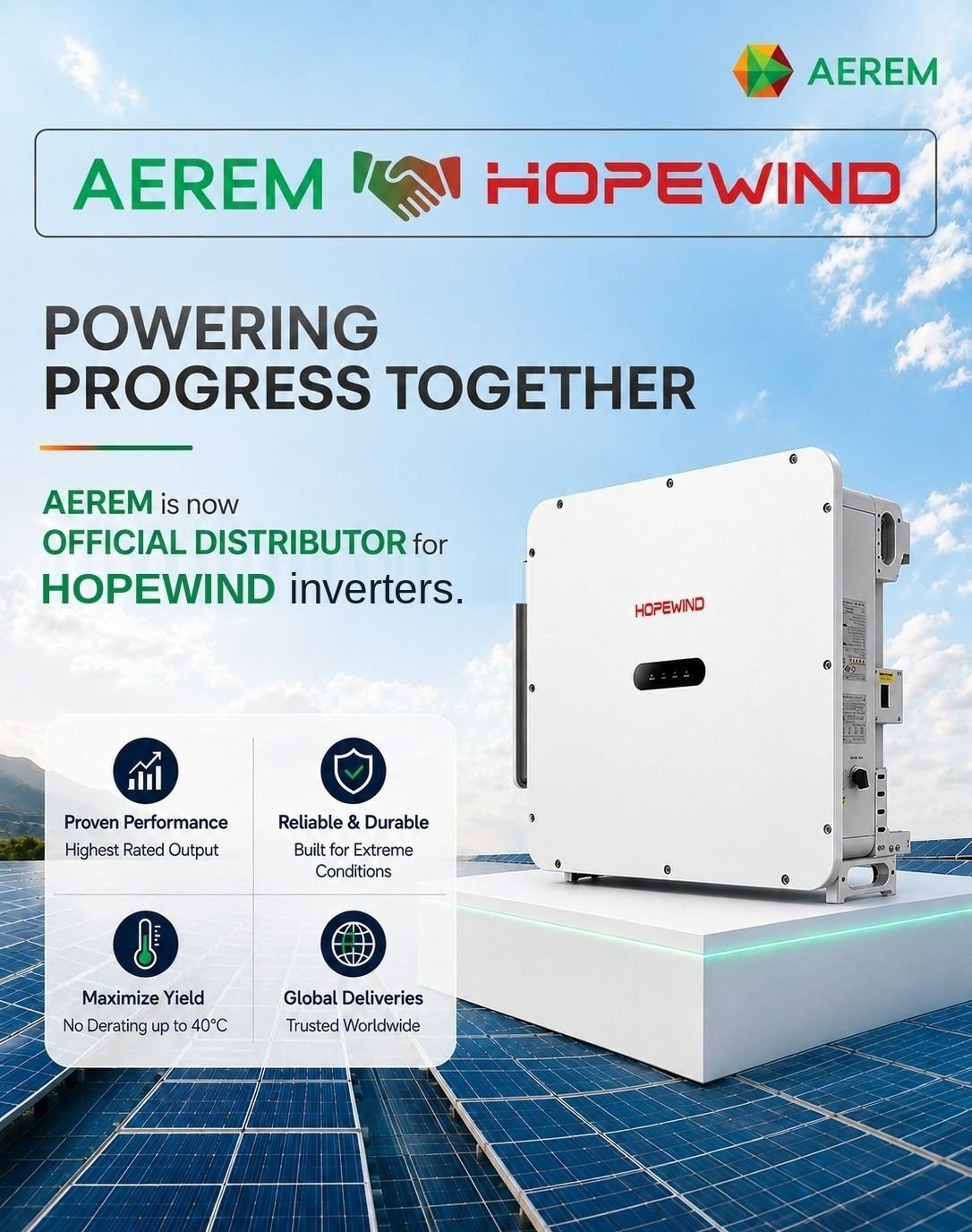 AEREM Becomes Official Distributor for Hopewind Inverters and PCS in India