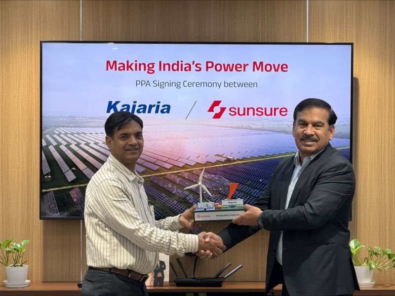 Sunsure Energy Signs 20 MW Hybrid PPA with Kajaria Ceramics for Supplying Round-The-Clock Green Power in Rajasthan