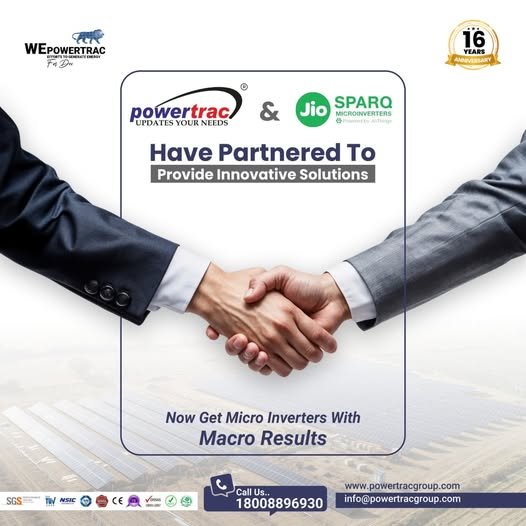 Powertrac Group and Jio Things Partner for Pan-India Distribution of Jio SPARQ Microinverters