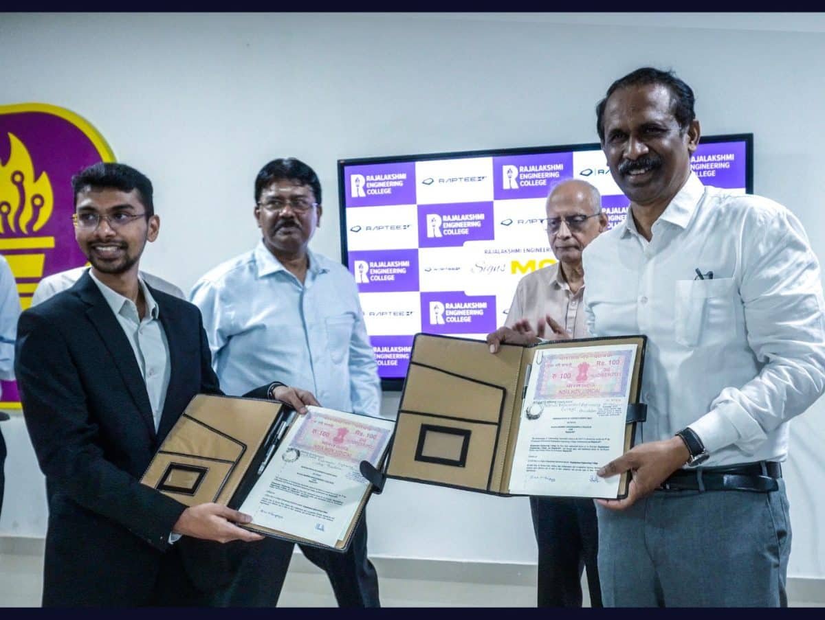 Raptee.HV Launches Centre of Excellence for Electric Mobility at Rajalakshmi Engineering College