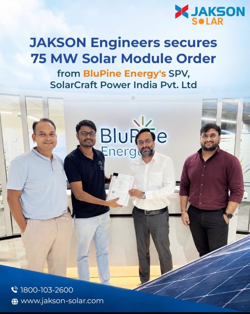 Jakson Engineers Secures 75 MW Solar Module Order from BluPine Energy