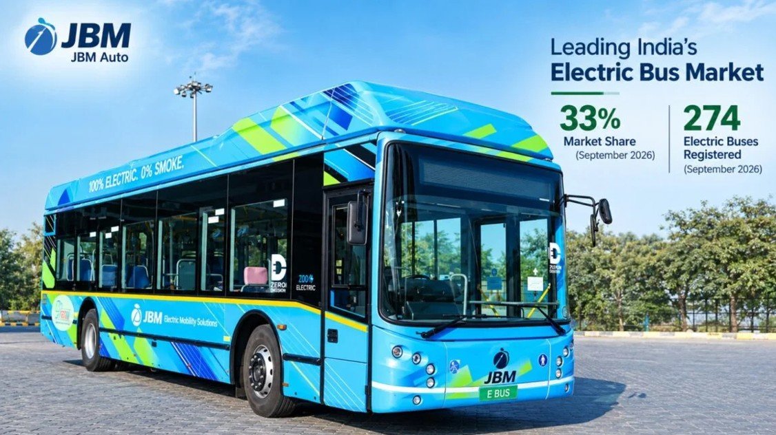 JBM Auto Continues to Lead India’s Electric Bus Market with 33% Share in September 2026